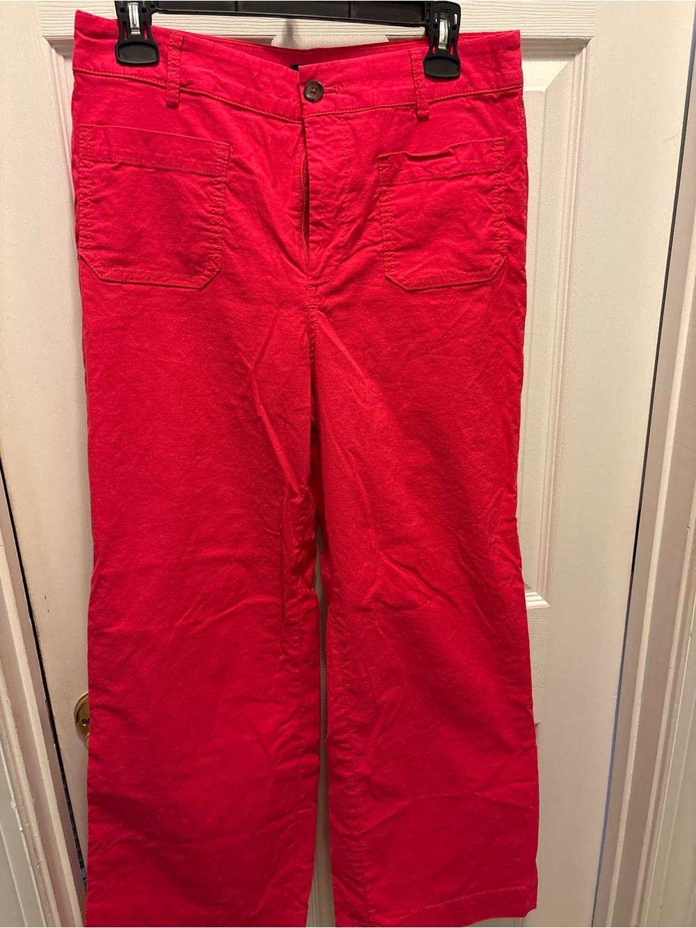 J. Crew Wide Leg Pants in Bright Pink